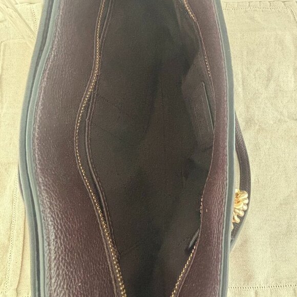 Coach Turnlock Chain Tote - Pebbled Leather - Eggplant/Dark Mauve - Picture 6 of 11